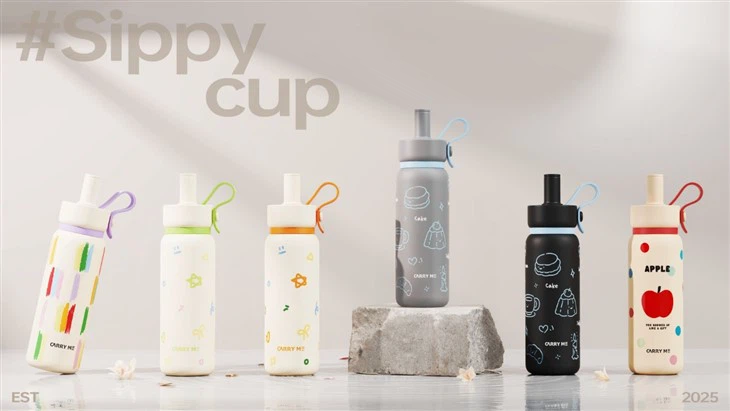 Slim Edelstahl Watere Cup mit Stroh